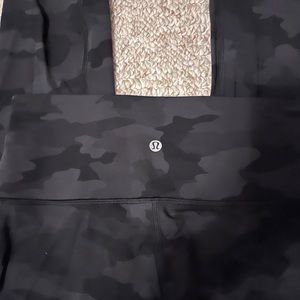 Lululemon camo black and gray align leggings.